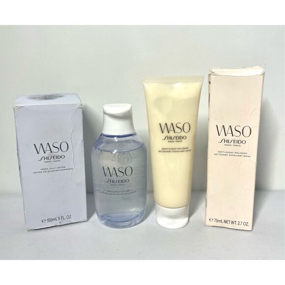 Shiseido WASO Fresh Jelly Lotion & Soft Cushy Polisher FS Discontinued NIB - Picture 1 of 3